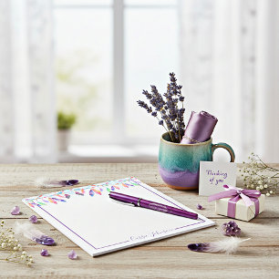Bloco de notas personalizado com penas boho