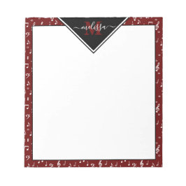 Bloco de notas personalizado com símbolos musicais