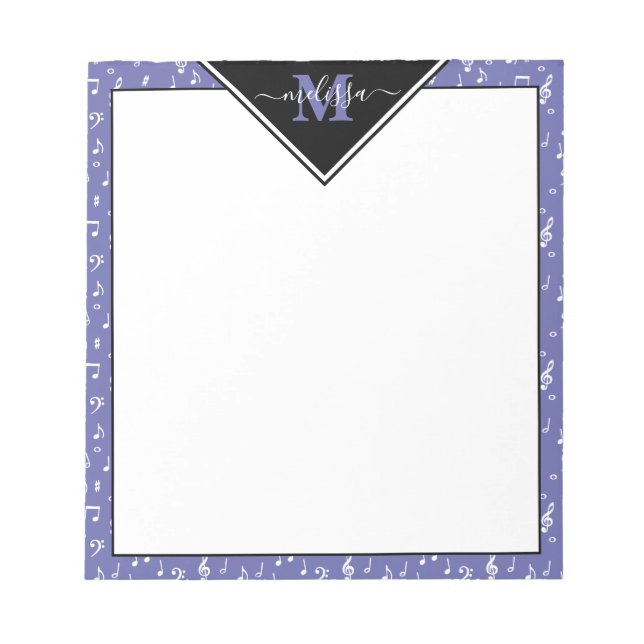 Bloco de notas personalizado com símbolos musicais (Frente)