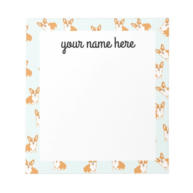 Bloco de notas Personalizado Corgi (Frente)