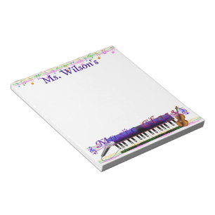 Bloco de notas personalizado da classe de música