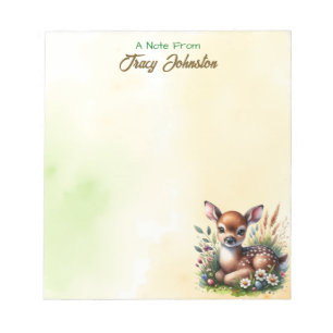 Bloco De Notas Personalizado da mesa de veados de aquarela