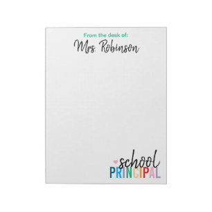 Bloco De Notas Personalizado da Mesa do Diretor Escolar