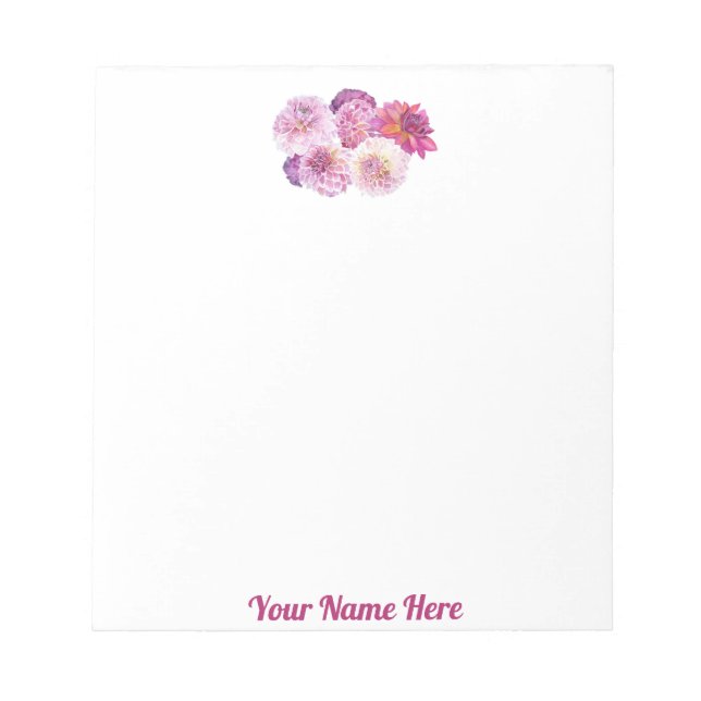 Bloco de Notas Personalizado Dazzling Dahlia (Frente)