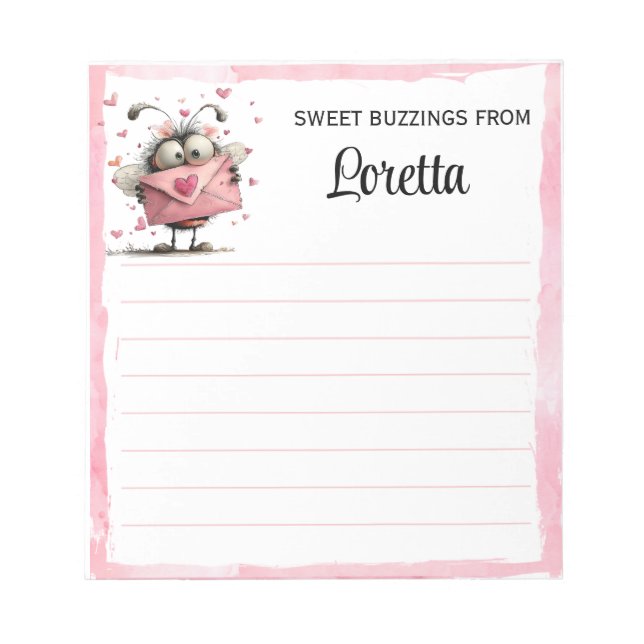 Bloco de Notas Personalizado de Abelha do Dia dos  (Frente)