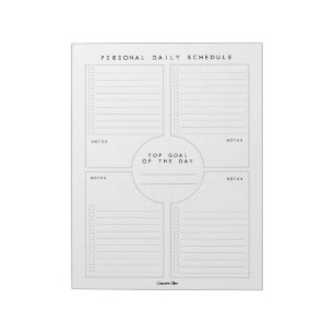 Bloco de Notas Personalizado de Agenda Diária
