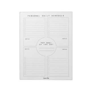 Bloco de Notas Personalizado de Agenda Diária
