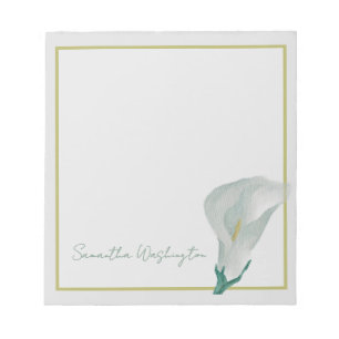 Bloco de Notas Personalizado de Aquarela com Lírio