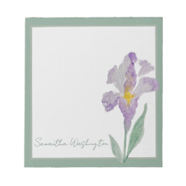 Bloco de Notas Personalizado de Aquarela Íris Roxa