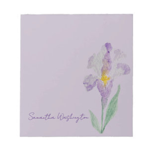 Bloco de Notas Personalizado de Aquarela Íris Roxa
