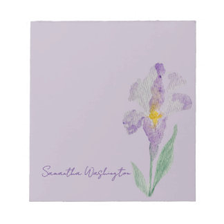 Bloco de Notas Personalizado de Aquarela Íris Roxa