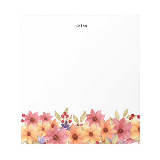 Bloco de Notas Personalizado de Autôs de Aquarela (Frente)