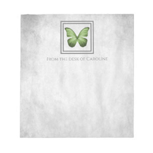 Bloco de Notas Personalizado de Borboleta Verde