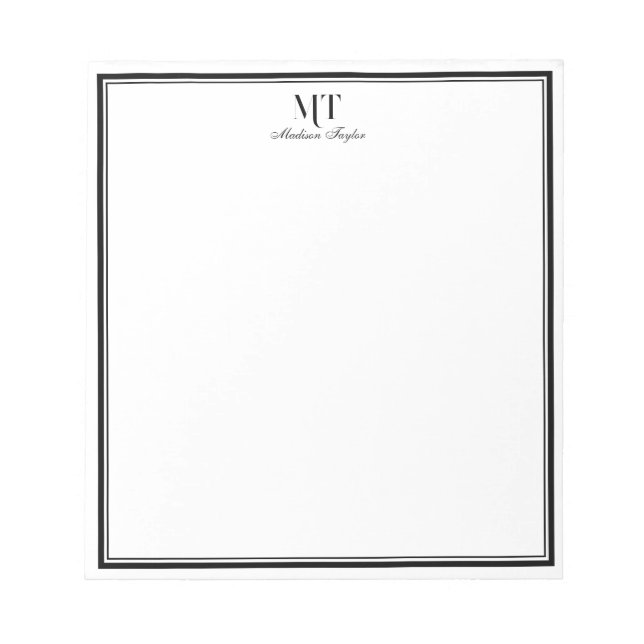 Bloco de Notas Personalizado de Borda Clássico (Frente)