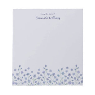 Bloco de Notas Personalizado de Flor Selvagem Azul