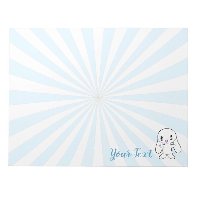 Bloco De Notas Personalizado de Hug do Coelhinho de Kawaii (Frente)