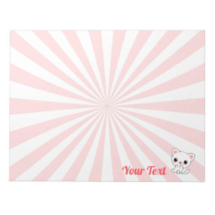 Bloco De Notas Personalizado de Kawaii White Kitten