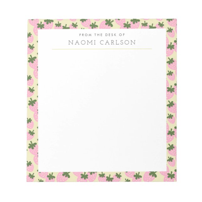 Bloco de Notas Personalizado De Morangos Espalhado (Frente)