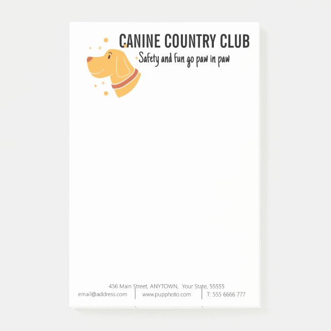 Bloco De Notas Personalizado de Negócio de Embarque de Cachorro (Frente)