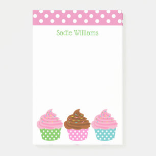 Bloco de notas personalizado de Posta de Cupcakes