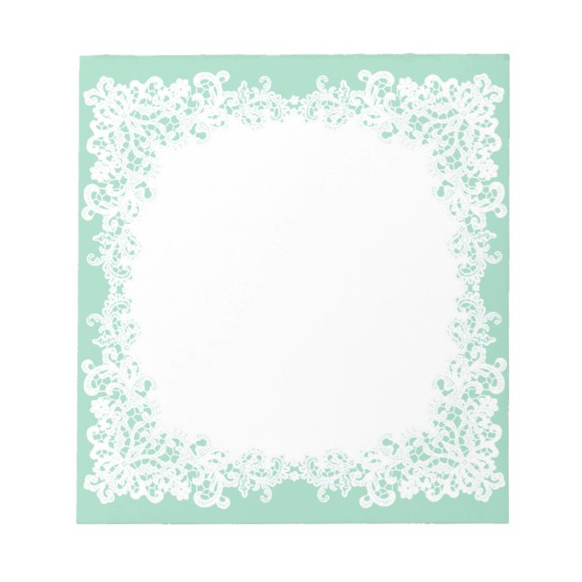 Bloco de notas personalizado de rendas verde e bra (Frente)