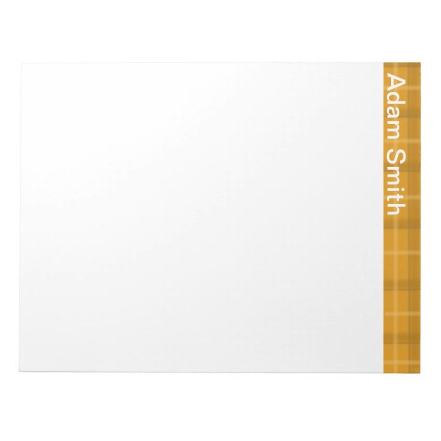 Bloco de notas personalizado de Xadrez laranja (Frente)