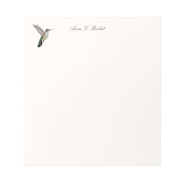 Bloco de notas personalizado do Beija-flor-de-Anna (Frente)