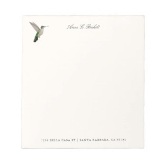 Bloco de notas personalizado do Beija-flor-de-Anna