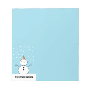 Bloco de notas personalizado do boneco de neve