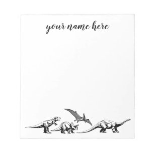 Bloco de notas personalizado do dinossauro para