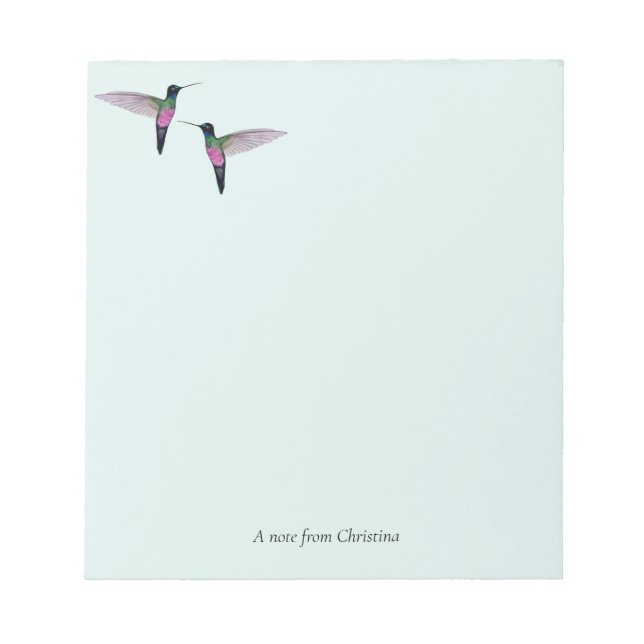 Bloco de notas personalizado do Hummingbird (Frente)
