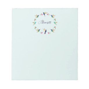 Bloco de notas personalizado do Hummingbird