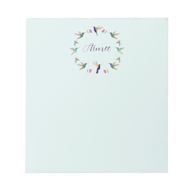 Bloco de notas personalizado do Hummingbird (Frente)