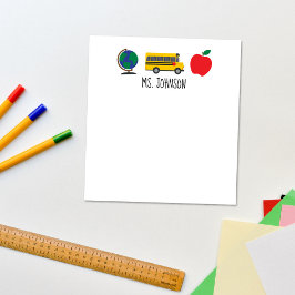 Bloco de notas personalizado do professor, present