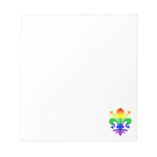 Bloco De Notas Personalizado do Rainbow Fleur de Lis