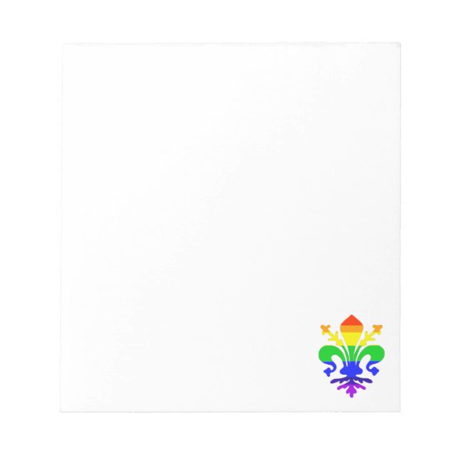 Bloco De Notas Personalizado do Rainbow Fleur de Lis (Frente)