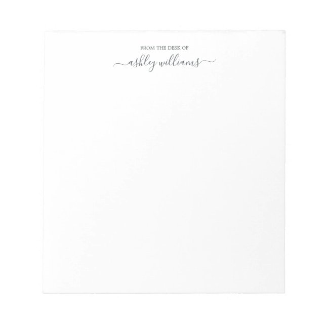 Bloco de notas personalizado elegante em preto fos (Frente)