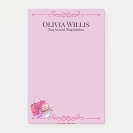 Bloco De Notas Personalizado "Fique Focado". Fique Fabuloso" Rosa