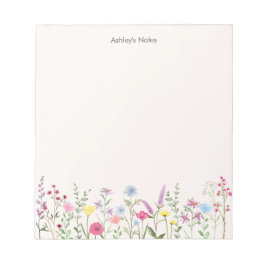 Bloco de Notas Personalizado Flor Silvestre Pastel