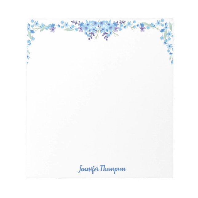 Bloco de Notas Personalizado Floral Bonito (Frente)