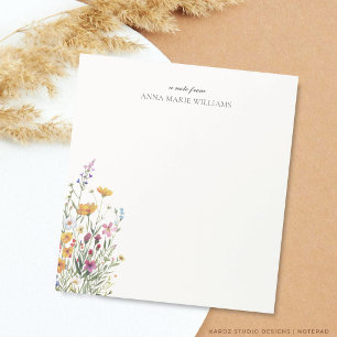 Bloco de Notas Personalizado Floral Chic Elegante