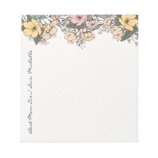 Bloco de Notas Personalizado Floral para o Dia das
