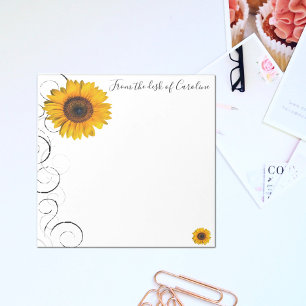 Bloco de notas personalizado girassol