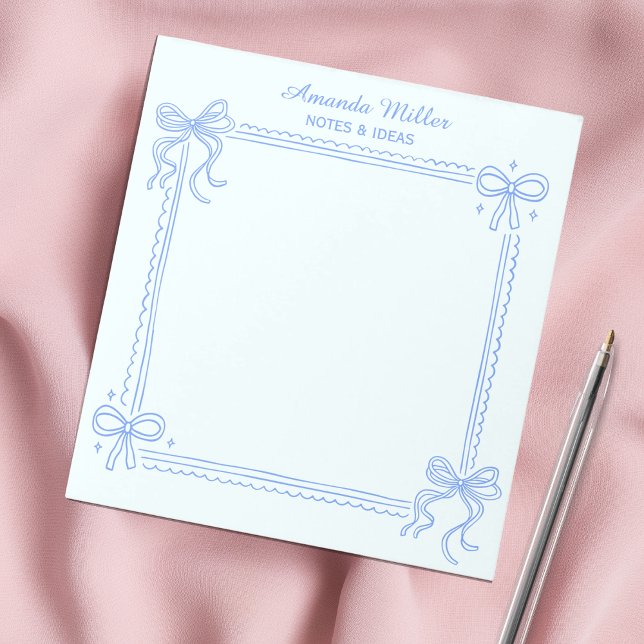 Bloco de Notas Personalizado Girly Blue Coquette (Criador carregado)