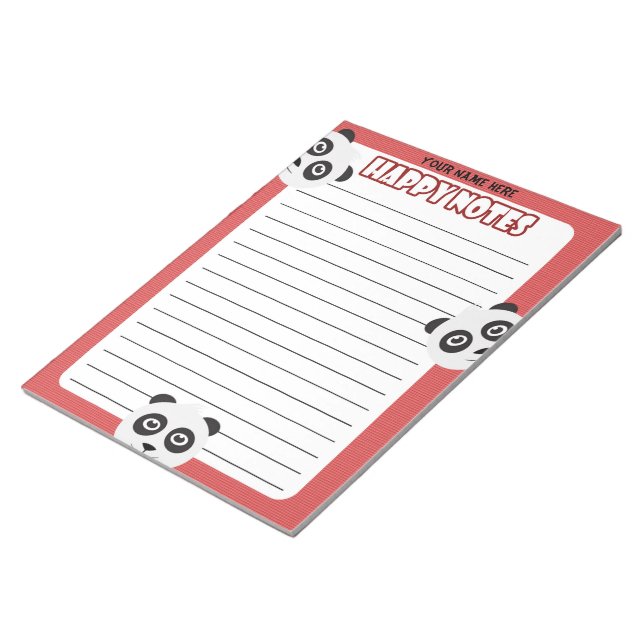 Bloco de Notas Personalizado Happy Panda (Inclinado)