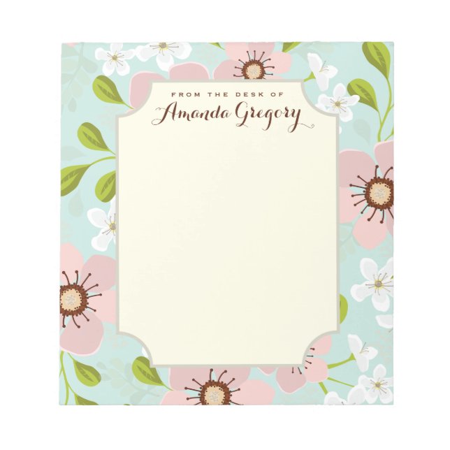 Bloco de Notas Personalizado Jardim Floral Papoula (Frente)