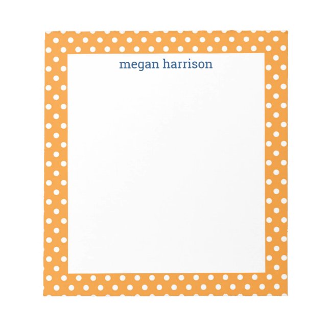 Bloco de Notas Personalizado Laranja bolinhas (Frente)