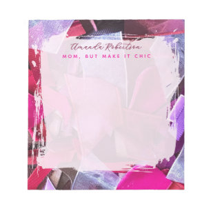 Bloco De Notas Personalizado Mãe Inspiradora Rosa Roxo Abstrato C