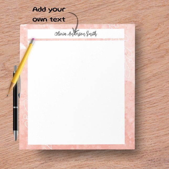 Bloco de Notas Personalizado Minimalista Laranja | (Orange Minimalist Custom Notepad | Cute Gift)