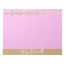 Personalizado Minimalista Rosa e Dourado